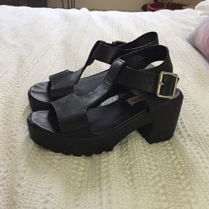 Leather Platform Sandals